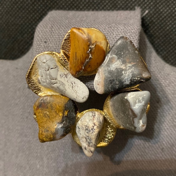 Vintage 4 piece brooch, bracelet, keychain & necklace with mixed stones - Picture 3 of 10